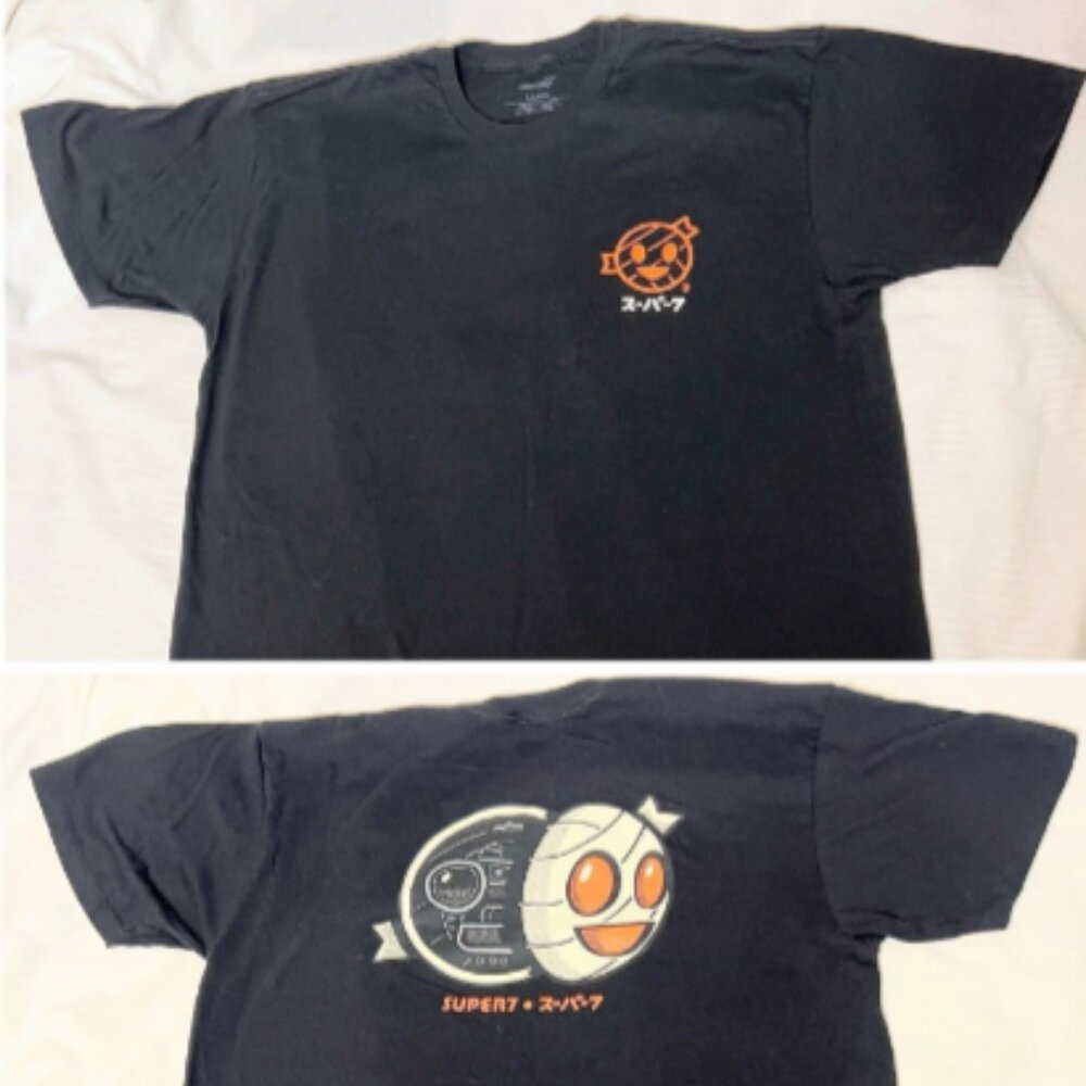 SDCC San Diego Comic Con Super 7 Mummy Boy Robot Face Black T-Shirt Large